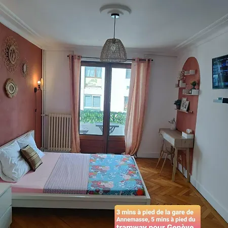 Homestay Belle D'hote Avec Balcon Prive - 3 Mins Gare - Geneve Acces Direct *